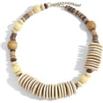 thumbnail image 2 of Collar de cuentas de madera gruesa, gargantilla tribal africana boho, joyería de vacaciones hippie playera de verano, regalos para mujeres y hombres, 2 of 5