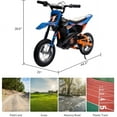 thumbnail image 6 of 24V Kids Dirt Bike Electric, 250W Ride on Motorcycle, 13.6 MPH Fast Speed Motocross, Leather Seat Off-Road Motorcycle, Twist Grip, Metal Suspension, Air-Filled Tires, for Kids Teens Age 8+ (Blue), 6 of 6