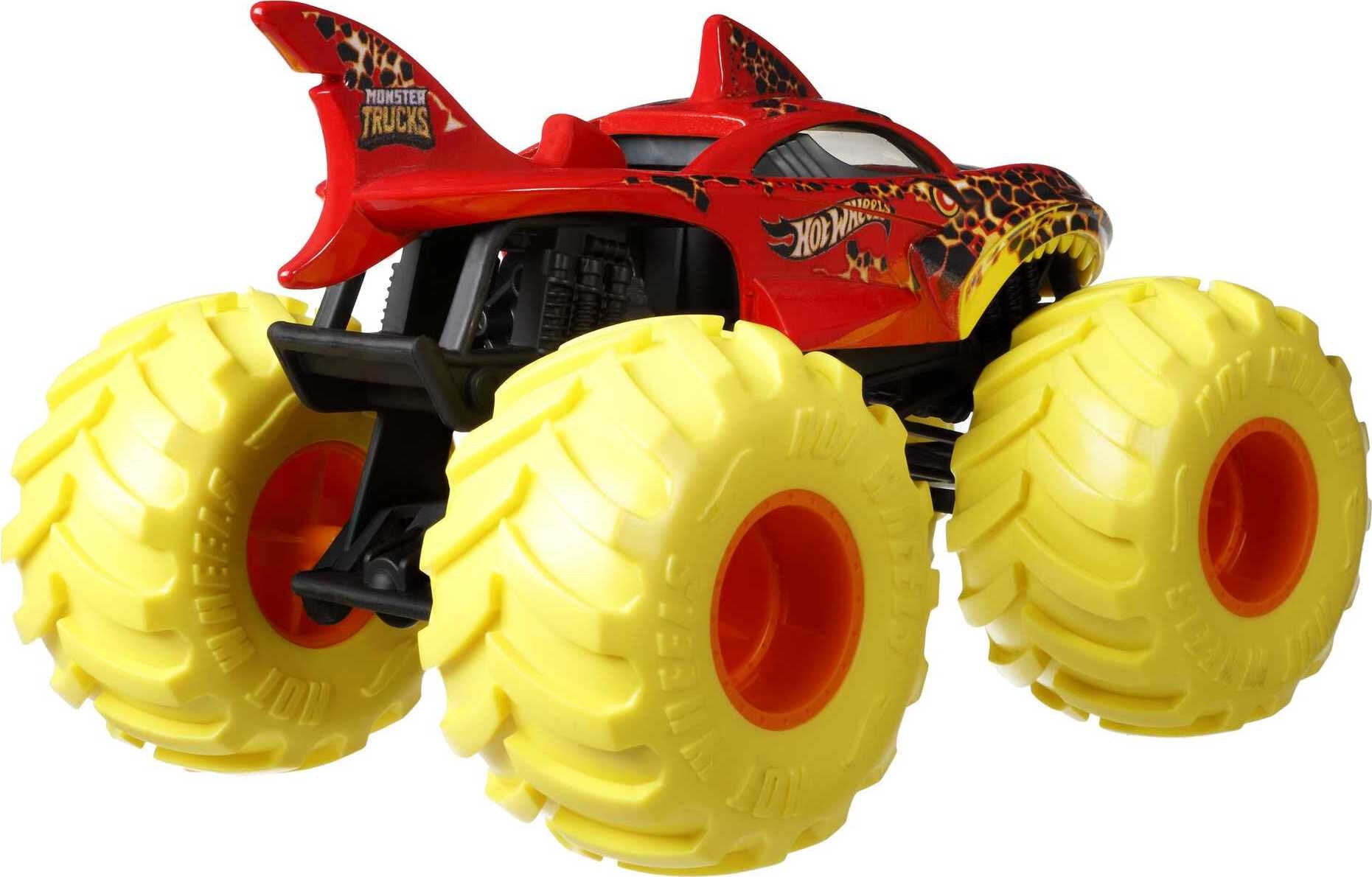 Hot Wheels Monster Trucks 1:24 Scale Vehicles, Collectible Die-Cast Metal  Toy Trucks with Giant Wheels & Stylized Chassis, Gift for Kids Ages 3 Years