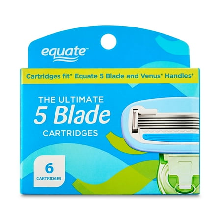 Equate Women's 5 Blade Refills, Cartridges Fit Equate 5 Blade & Gillette® Venus® Handles (6 Count)