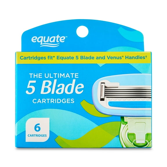 Equate Women's 5 Blade Refills, Cartridges Fit Equate 5 Blade & Gillette® Venus® Handles (6 Count)