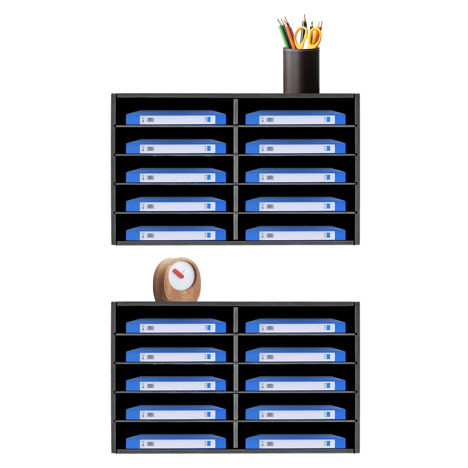2 PCS Black Paper Storage Cabinets, File Storage Cabinet, Office File Storage Cabinet,  suitable for use in the study, bedroom, living room, conference room, classroom, office