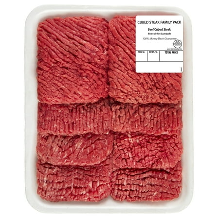 Beef Cubed Steak, Tray, Family Pack, Fresh, 2.1 - 2.59 lb
