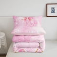 thumbnail image 5 of Manfei Cartoon Initial P Twin Comforter Sets,Kawaii Bow Bedding Set,Pink,Pink Reversible,2pcs,1 Comforter and 1 Pillowcase, 5 of 7