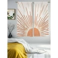 thumbnail image 3 of Abstract Sun Sheer Curtains 63 Inches Long 2 Panels Sunshine Lines Light Filtering Semi Sheer Window Curtains Drapes for Bedroom Living Room 52"x63", 3 of 7
