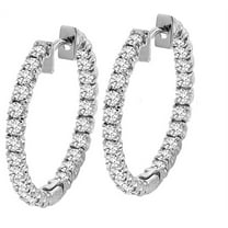 4CT Lab Grown Diamond (VVS1,G-H) Hoop Earring 14K White Gold Fine Jewelry for Women Gifts