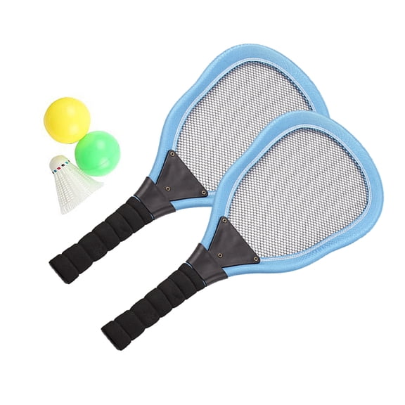 NICEXMAS 5Pcs Beach Racket Set Blue Cloth Material Includes 2 Rackets 1 Badminton 2 Ocean Balls for Outdoor Fun