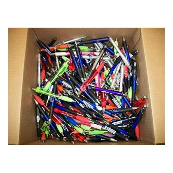 500 Lot Misprint Pens, Point, Plastic, Retractable