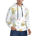 thumbnail image 2 of Uemuo Green Blue Avocado Pattern Men's Hoodie - Casual Pullover Hoodie with Kangaroo Pocket, Stylish Hooded Sweatshirt for Everyday Wear-Small, 2 of 7