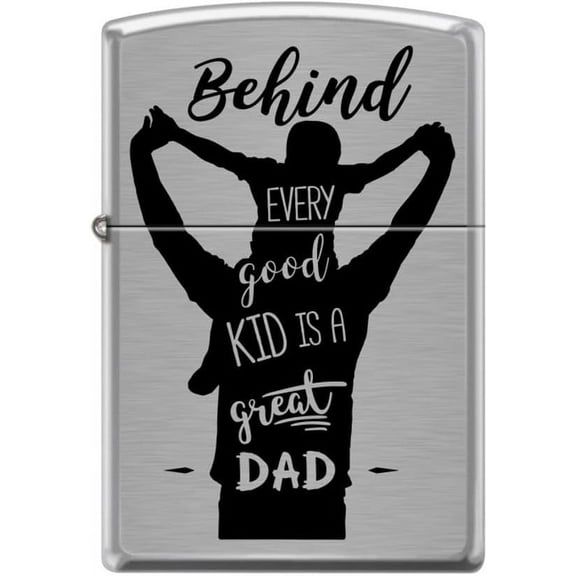 Zippo Lighter- Dad Father and Son Brushed Chrome Windproof Lighter #Z5138