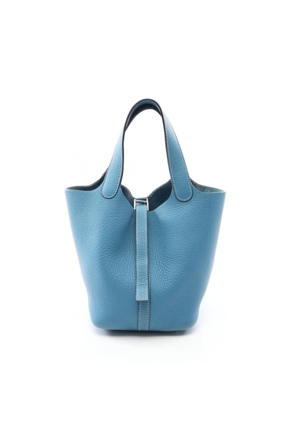 Pre-Owned Hermes Picotin PM Handbag, Leather, Taurillon Clemence Women's, Blue