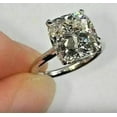 thumbnail image 2 of 3Ct Cushion Cut Lab Created Diamond Engagement Solitaire Ring 14K White Gold Plated Silver, 2 of 3