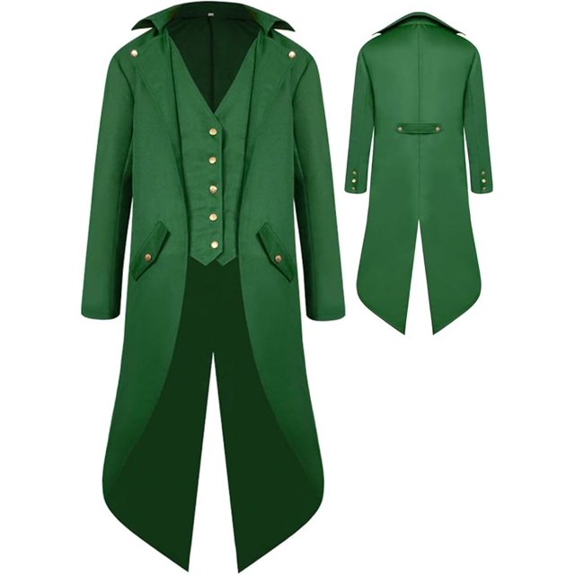Chaqueta de frac medieval para niño, disfraz de Halloween, estilo gótico, steampunk, vintage, victoriano, uniforme.