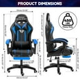thumbnail image 7 of Gaming Chair with Bluetooth Speaker, Ergonomic Massage Racing Chair with RGB Lights, Footrest and Lumbar Support, High Back Office Chair,  Heavy Duty Design Gaming Computer Chair, 7 of 7