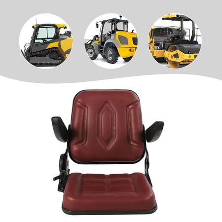 Miumaeov Universal Forklift Seat With Adjustable 0-50 Degrees Backrest & Armrest PU New