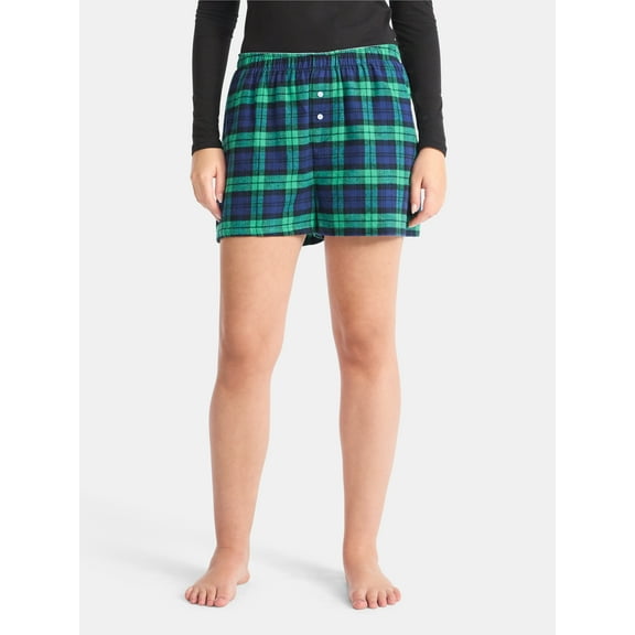 No Boundaries Sleepwear Cotton Boxer Shorts, 3'' Inseam, Women’s