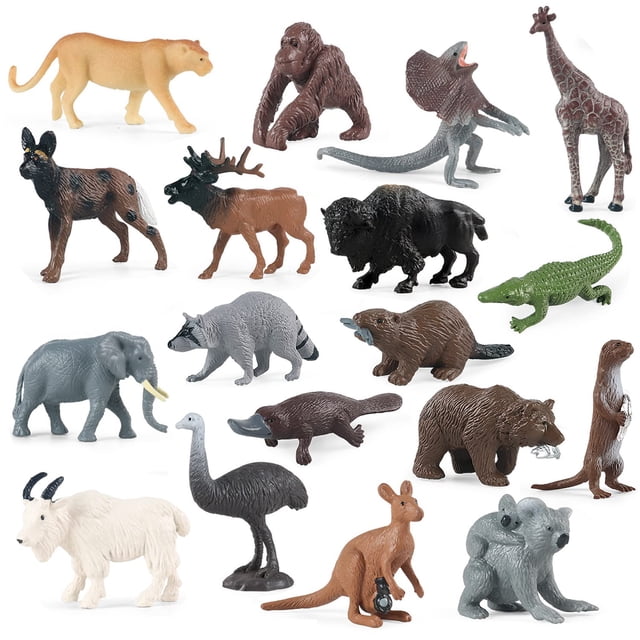 Figuras de animales de juguete Iftnotea Mini norteamericanas y australianas