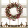 thumbnail image 7 of Unique Bargains Boxwood Wreaths for Front Door Fall Decorations Farmhouse Wreaths Rose Red, 7 of 7