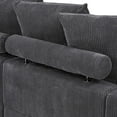 thumbnail image 5 of Wynisha 122'' Gray Modular Corduroy Sofa with Adjustable Headrests, Solid Wood Legs, Foam Coil Spring Cushions for Living Room & Home Comfort, 5 of 9