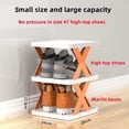 thumbnail image 3 of 6 Layers Vertical Shoe Tower, Narrow Corner Shoe Rack, Space Saving DIY Free Standing Shoes Storage Organizer for Small Entryway, Closet, Hallway, Stable & Easy Assembly, White & Green, 3 of 9