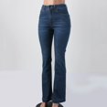 thumbnail image 3 of Gibobby Pantalones para mujer Pantalones vaqueros sueltos de estilo de moda con diseño de pierna recta de cintura alta informal para mujer(Azul claro,G), 3 of 5