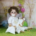 thumbnail image 4 of Realistic Reborn Baby Boy Doll -schoolchildren Boy 22 inch Doll Brown Rooted Hair/Brown Eyes/Sweet face/Light Skin Tone with Soft Blanket-My Deer, 4 of 16