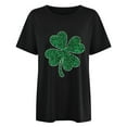 thumbnail image 2 of POTETI Women St Patricks Day Clothes Clover Short Sleeve Crew Neck Shirt Tops, 2 of 4
