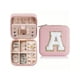 thumbnail image 1 of Trendy Travel Jewelry Case, Personalized Gifts - Pink Travel Jewelry Box Birthday Gifts for Women Christmas Gifts for Teens Girls Initial Travel Jewelry Case A-Z, 1 of 1