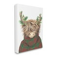thumbnail image 3 of Stupell Industries Christmas Plaid Sweater Highland Cattle Festive Long Horns, 16 x 20,Design by Diane Kater, 3 of 7