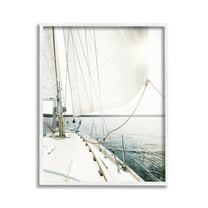 Stupell Industries Nautical Boat Mast View Transportation Photography White Framed Art Print Wall Art, 11 x 14