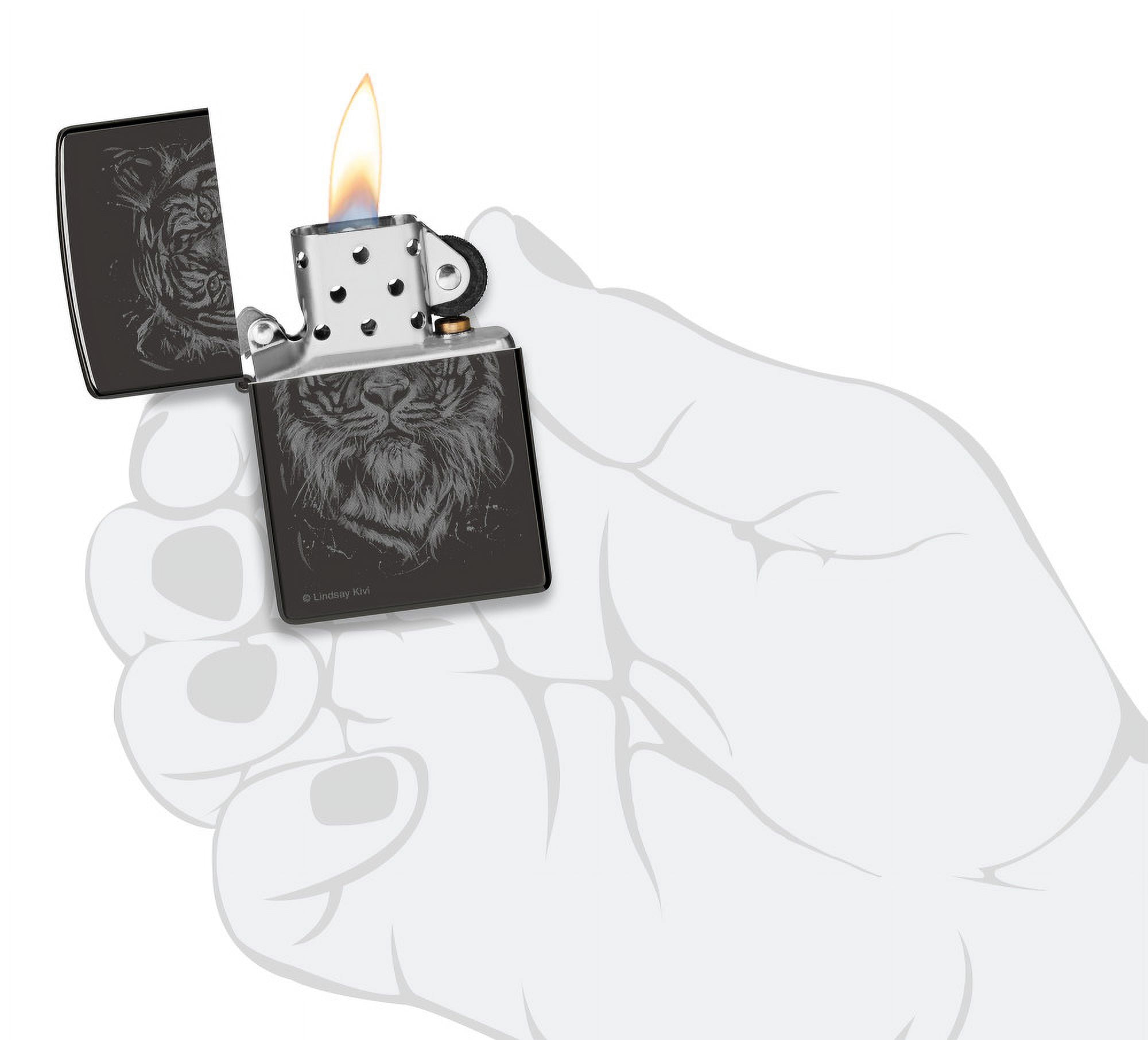Zippo Lindsay Kivi High Polish Black Pocket Lighter - Walmart.com