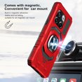 thumbnail image 4 of For OnePlus One Plus 10T 5G Kickstand 360 Degree Magnet Ring Shockproof Cover Phone Case with Tempered Glass Screen Protector - Red, 4 of 5