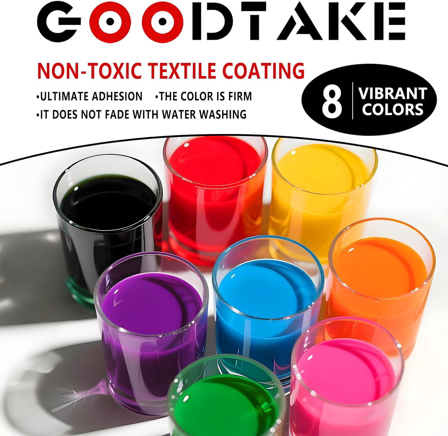 GOODTAKE Navy Blue Fabric Paint, 35 Fl.Oz (1 Liter) Bulk Canvas Paint For Clothes, Leather, Paper, Wood Art Paint's - Extra Large Capacity Lightfast & Vibrant Textile Paints (Navy Blue, 35 Fl Oz)