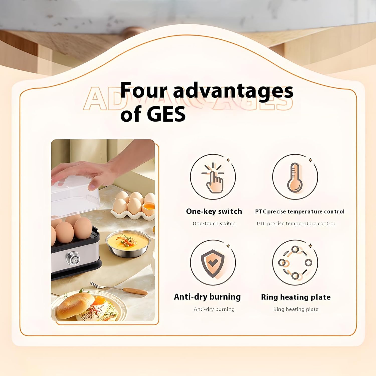 Sunny Side Up Egg Maker, 2025 New Sunny Side Master Egg Cooker 6 Egg Capacity, Soft, Medium, Hard Boiled, Poacher, Stainless Steel Electric Rapid Eggs Cooker With Auto Shut-Off, BPA Free (1 PCS)