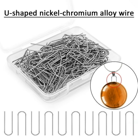 

50pcs High Temp Nichrome Wire Jump Rings with Plastic Storage Box U Hanger Hooks for Pendant Ceramic Ornaments