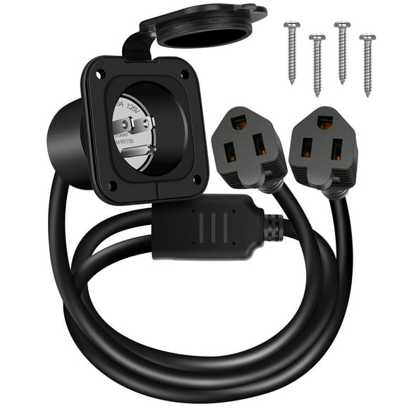 Enchufe de puerto AC, toma de corriente de 15 A y 125 V con cubierta impermeable