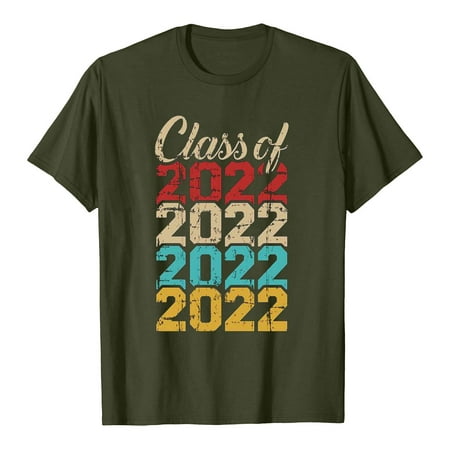 

Blouses for Women Business Casual Graduation Gifts For Him Her 2022 High School College T-Shirt Summer Letter Print Short Sleeve Blouse Maternity Blouses Army Green M
