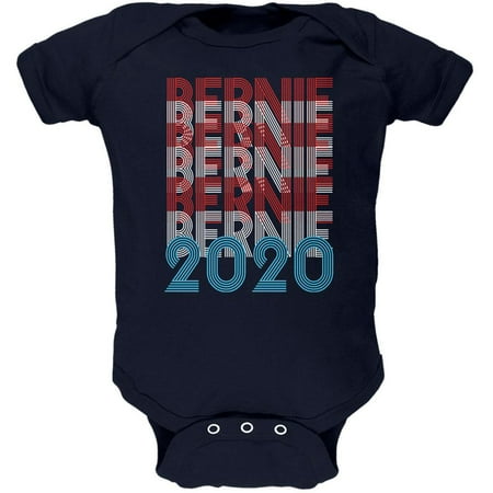 

Election 2020 Bernie Sanders Vintage Style Overlap Soft Baby One Piece Navy 9-12 M