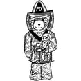 thumbnail image 4 of Bear Fireman Art Rubber Stamp, Laser Engraved Craft Stamp on Wood Mounted Block, Size 1-3/4” x 1-3/4”, Made in USA, 4 of 7