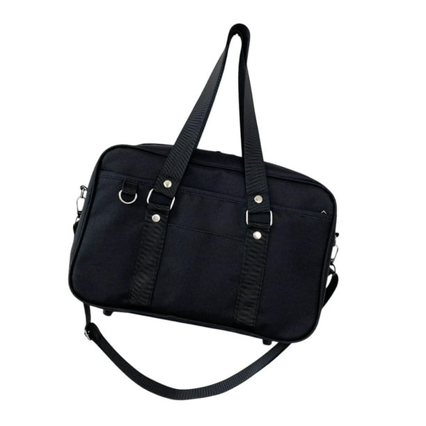 Bolso de hombro japonés con cierre de cremallera, elegante bolso de mano para oficina, regalo de cumpleaños Negro