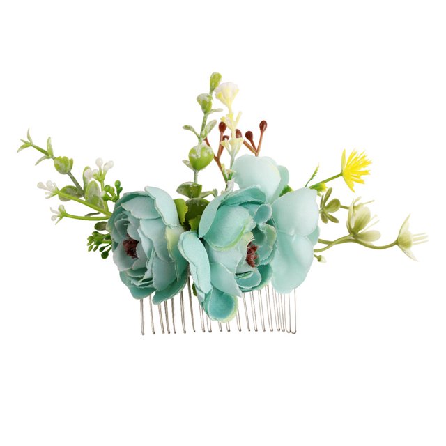 Peine de pelo de flor rosa, peine de pelo floral, accesorios para el cabello nupcial para novia y dama de honor, regalo navideño para mujeres