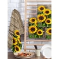thumbnail image 2 of Sunflower Welcome Kitchen Dish Towels for Drying Dishes Set of 3, Farmhouse Brown Wood Grain Rustic Waffle Weave Microfiber Hand Tea Bathroom Towels Quick Dry & Absorbent Towel 15.7x23.6, 2 of 7