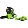Greenworks 24V 10-inch Cordless Chainsaw with  2.0 Ah Battery and Charger, 20362