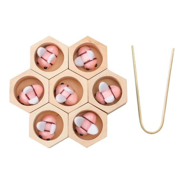 TISHITA Jouet Ruche en Bois Pince Ruche Jeu d'Association pour Filles Cadeaux d'Anniversaire Rose