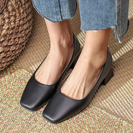

Mishuowoti Middle Heels for women 2023 Spring Women s Simple And Fashion Casual Shallow Mouth Thick Heel Mid-Heel Shoes