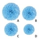 thumbnail image 4 of Juego de pompones de papel Injueey 1 Uds bolas de papel con flores para fiesta de cumpleaños Azul 14 pulgadas, 4 of 6
