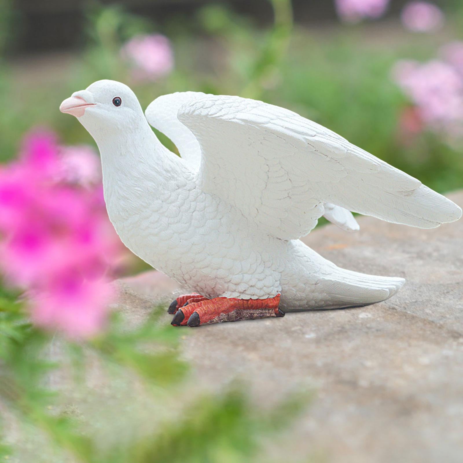  ピジョン 置物 ホワイト kesoto White Pigeon Figurine, Resin Sculpture, Decorative