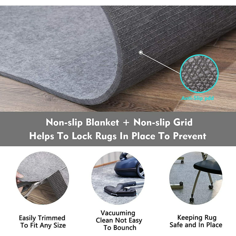  Grip-It Premium Lock Extra Cushioned Non-Slip Rug Pad for Area  Rugs and Runner Rugs, Rug Gripper for Hardwood Floors 2' x 3' : Home &  Kitchen