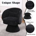 thumbnail image 4 of EBQOSK Swivel Accent Chair Armchair, Round Barrel Chair in Fabric for Living Room Bedroom Black, 4 of 7