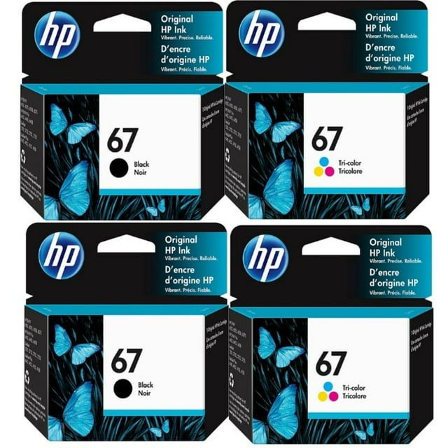 2x Original HP 67 Black/TriColor Ink Cartridges, Genuine OEM Products